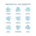 Industry 4.0 concept icons set