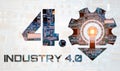 Industry 4.0 concept image. industrial instruments in the factory