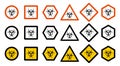 Industry concept. Set of different toxic hazard signs for your web site design, logo, app, UI. Chemical symbol isolated