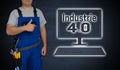 Industry 4.0 and craftsman with thumbs up