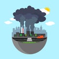 Industry earth concept. Vector illustration for global industrial.