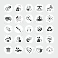 Industry and ecology total vector icon set