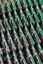 Industry of Electronics Ideas. Upper View of Large Batch of Ready ABS Automotive Printed Circuit Boards with Number of  Soldered Royalty Free Stock Photo