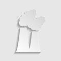 Industry factory chimney pollution with smoke. Paper style icon. Illustration Royalty Free Stock Photo