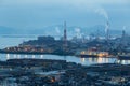 Industry factory in Kitakyushu at night Royalty Free Stock Photo