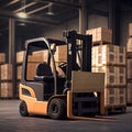 Industry forklift transportation warehouse freight container shipping working ,generative AI