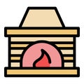 Industry furnace icon vector flat