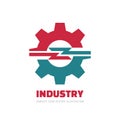 Industry gear - concept business logo template vector illustration. Cog wheel abstract sign. Mechanic industrial technology graphi Royalty Free Stock Photo