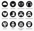 Industry health and safety protection equipment icons