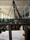 Industry: historic cotton mill looms Royalty Free Stock Photo