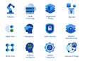 Industry 4.0 Icon Set Collection Of Future Business Revolution Frominternet Of Thing To AI Manufacturing Robotics