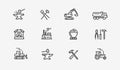 Industry icon set. Factory, manufacture, construction symbol. Vector illustration