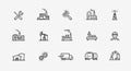 Industry icon set. Factory, manufacturing symbol. Vector illustration