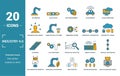 Industry 4.0 icon set. Include creative elements automation, data management, business intelligence, horizontal integration, osi