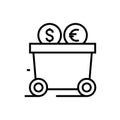 Industry income line icon, concept sign, outline vector illustration, linear symbol. Royalty Free Stock Photo