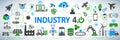 Industry 4.0 infographic concept factory of the future Ã¢â¬â vector for stock Royalty Free Stock Photo