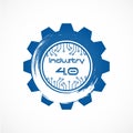Industry 4.0 in Involute gear with Dot line system. Business and
