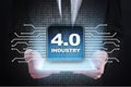 Industry 4.0. IOT. Internet of things. Smart manufacturing concept. Industrial 4.0 process infrastructure. background. Royalty Free Stock Photo