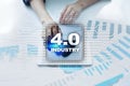 Industry 4.0. IOT. Internet of things. Smart manufacturing concept. Royalty Free Stock Photo