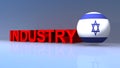 Industry with israel flag on blue