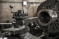 Industry lathe machine work tool steel Royalty Free Stock Photo