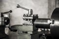 Industry lathe machine work tool steel Royalty Free Stock Photo