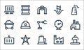 industry line icons. linear set. quality vector line set such as robot, power plant, container, factory plant, grid, mining cart, Royalty Free Stock Photo