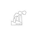 Industry pollution vector line icon carbon dioxide modern flat