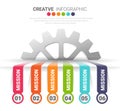 Industry presentation model with gears cogwheels 6 steps