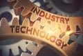 Industry Technology on the Golden Gears. 3D Illustration. Royalty Free Stock Photo