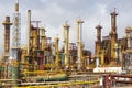 Industry vertical steaming pipe. Group of colored tubes, Canary islands, Tenerife Royalty Free Stock Photo