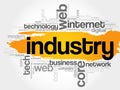 Industry word cloud, technology concept Royalty Free Stock Photo