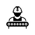 Black solid icon for Industry Worker, construction and supervisor