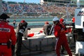 Indy car in pits refueling