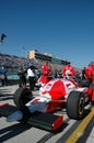 Indy car in pits refueling close up