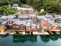 Ine Bay, Kyoto, Japan at the Funaya Boat Houses Royalty Free Stock Photo