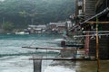 Ine Boathouse is traditional Fisherman Village on a rainy day of Kyoto.