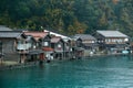 Ine Boathouse is traditional Fisherman Village on a rainy day of Kyoto.