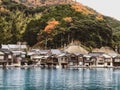 Ine-Cho and Funaya houses at Ine bay in Autumn , Kyoto, Japan