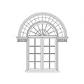 ine drawing of an arched window design featuring a symmetrical semicircular Royalty Free Stock Photo