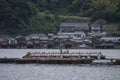 Ancient Fisherman Village on a cloudy day at Ine Boathouse of Kyoto, JAPAN.