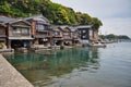 Ine no funaya. The well-known boathouses in the inlet of Ine town.