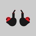 In-ear monitor flat logo icon illustration