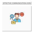 Ineffective communication color icon