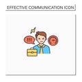 Ineffective communication color icon