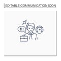 Ineffective communication line icon