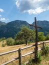 Cross on the trail to Inelet and Scarisoara hamlets, Romania