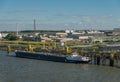 INEOS pier with tanker barge, Antwerpen, Belgium Royalty Free Stock Photo