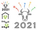Inequal 2021 Bull Fireworks Icon Collage