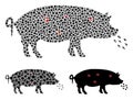 Inequal Pig Plague Icon Mosaic